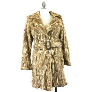Moran Furs 1940s-50s Light Brown Belted Fur Coat